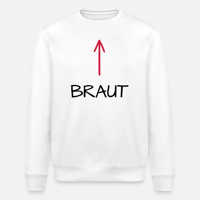 Braut Junggesellenabschied Junggesellin Pfeil - Stanley/Stella Unisex Bio-Sweatshirt ROLLER - Weiß