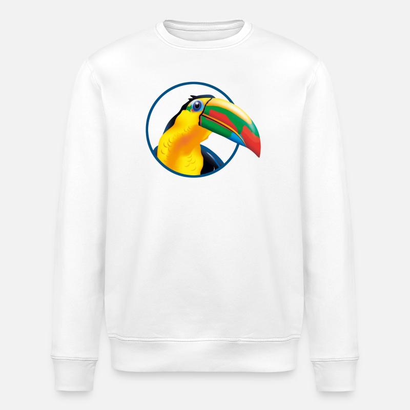 Tropischer Toucan Farbexplosion - Stanley/Stella Unisex Bio-Sweatshirt ROLLER - Weiß
