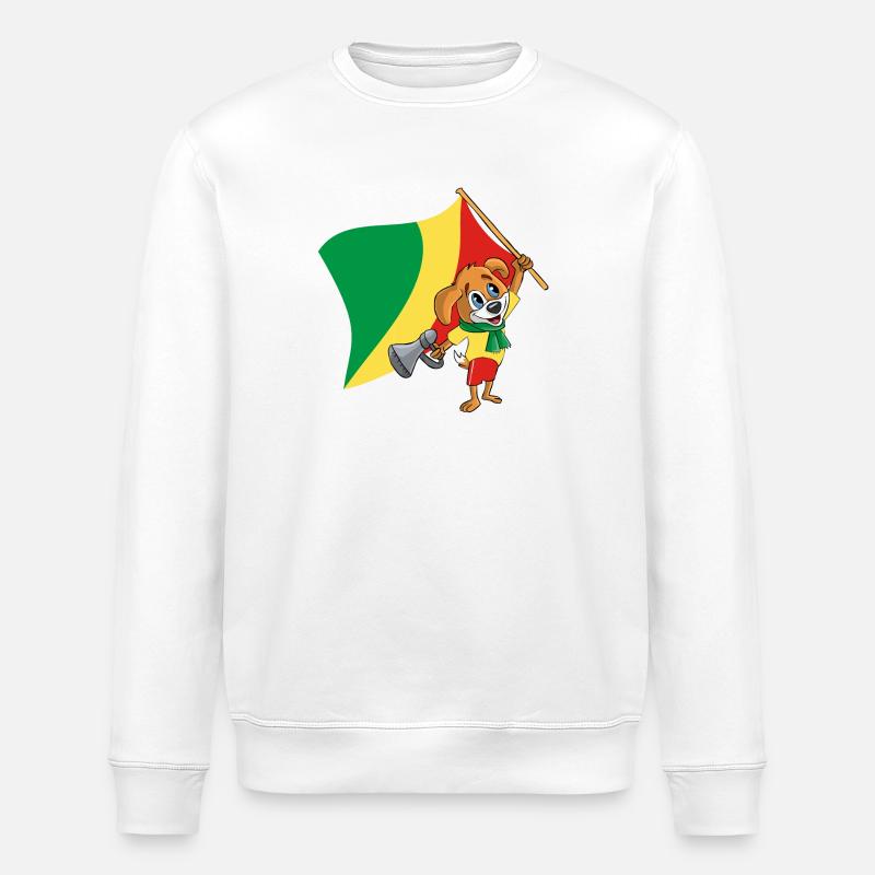 Congo (Brazzaville) fan chien - Sweat bio ROLLER Stanley/Stella Unisexe - blanc