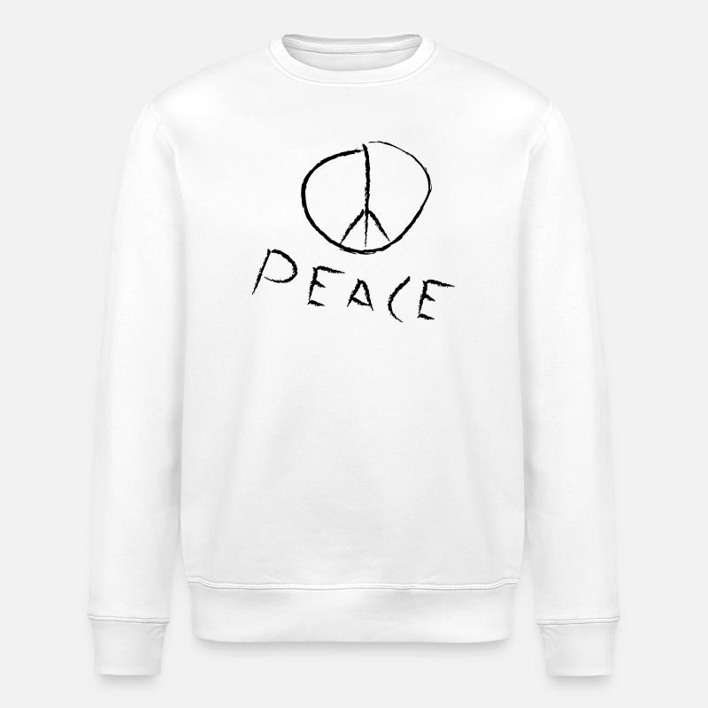 peace exit-shirt - Stanley/Stella ROLLER Unisex Organic Sweatshirt - white