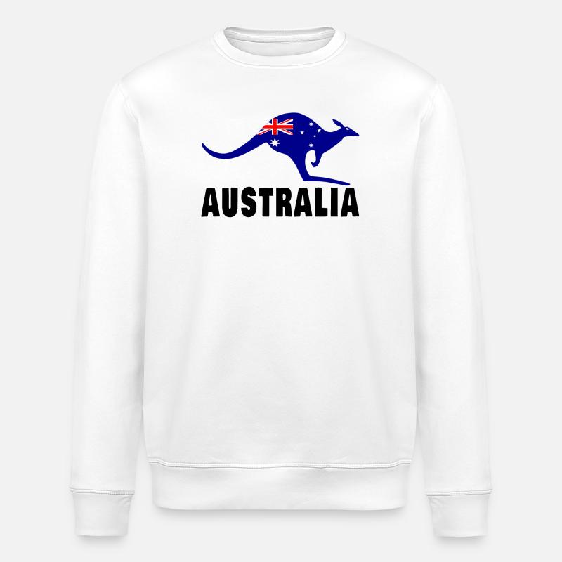 Australia Kangaroo / Gift / Gift Idea - Stanley/Stella ROLLER Unisex Organic Sweatshirt - white