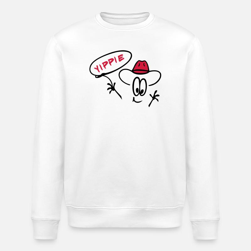 Cowboy mit Lasso - Stanley/Stella Unisex Bio-Sweatshirt ROLLER - Weiß