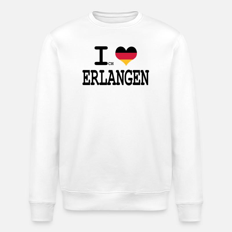 ich liebe erlangen - Stanley/Stella Unisex Bio-Sweatshirt ROLLER - Weiß