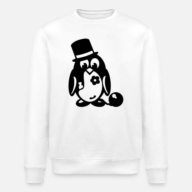 penguin bachelor - Stanley/Stella ROLLER Unisex Organic Sweatshirt - white