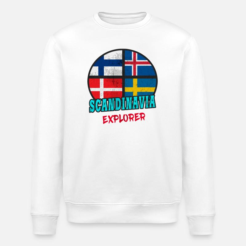 Scandinavia Explorer / Scandinavie / Cadeau - Sweat bio ROLLER Stanley/Stella Unisexe - blanc