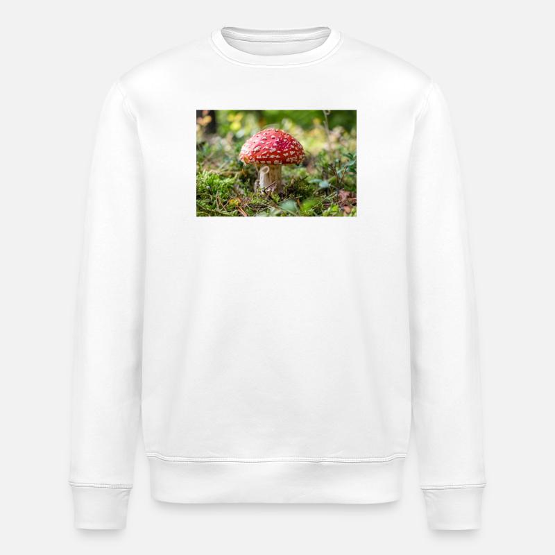Toadstool - Stanley/Stella ROLLER Unisex Organic Sweatshirt - white