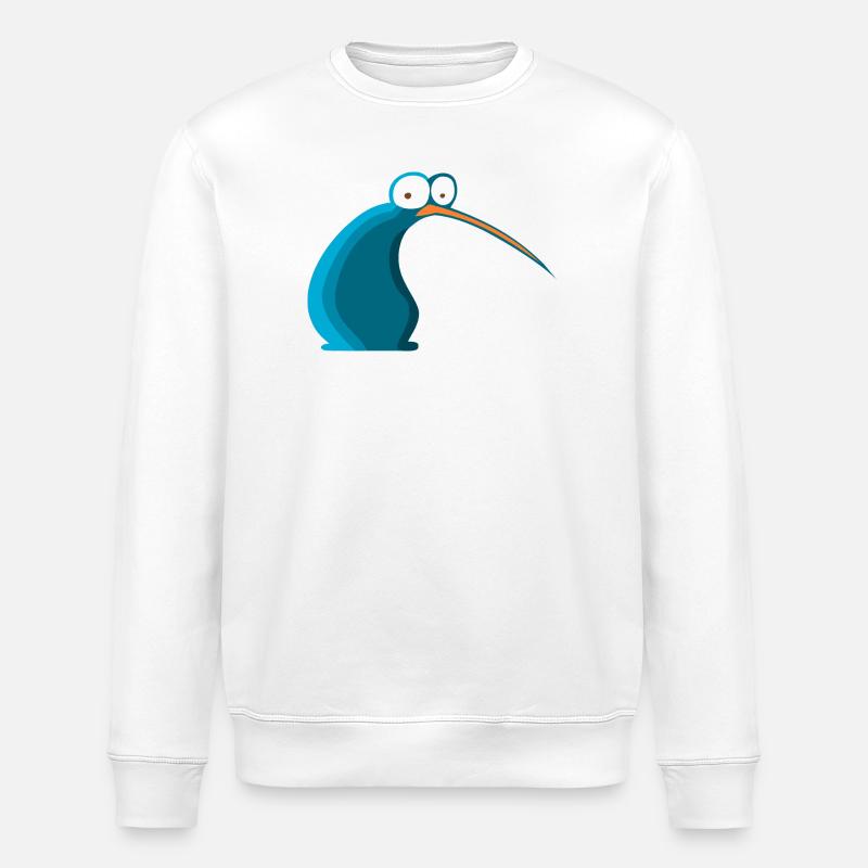 Vogel-Karikatur von Neuseeland-Kiwi - Stanley/Stella Unisex Bio-Sweatshirt ROLLER - Weiß