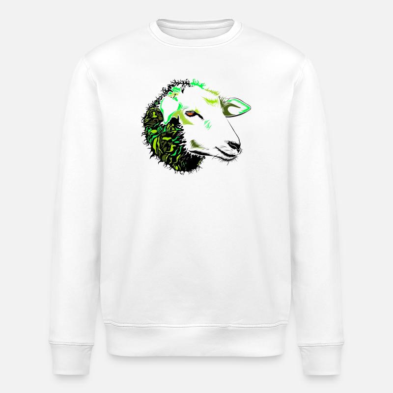 Sheep, lamb, shepherd, nature, environment, - Stanley/Stella ROLLER Unisex Organic Sweatshirt - white