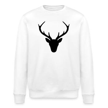Deer antler silhouette hunting hunter gift - Stanley/Stella ROLLER Unisex Organic Sweatshirt - white - Front - Nik (191cm)