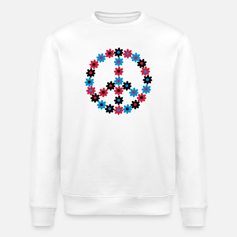Blumen Friedenszeichen - Stanley/Stella Unisex Bio-Sweatshirt ROLLER - Weiß