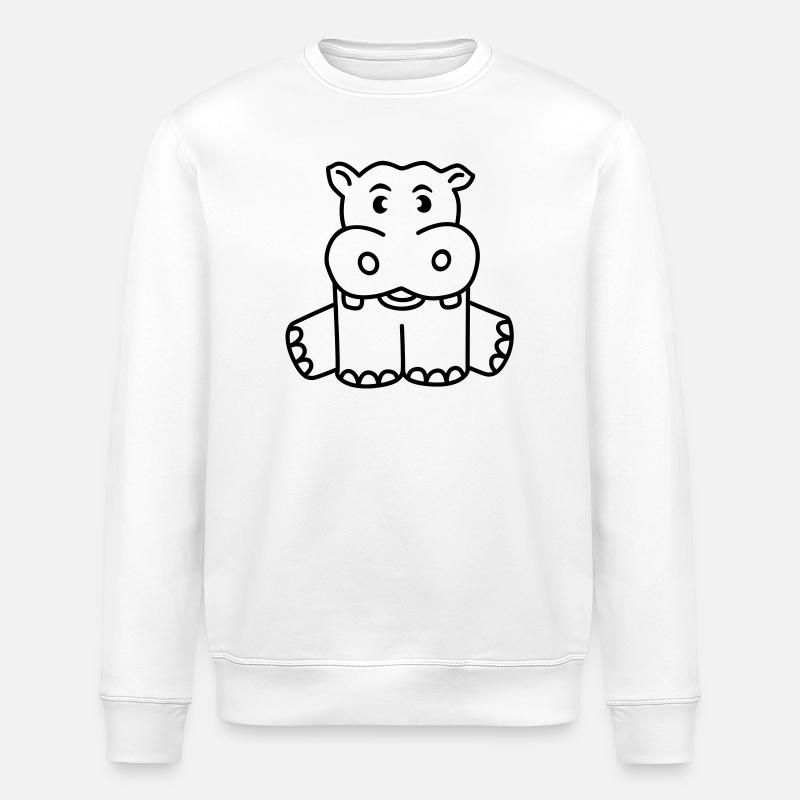Hippo - Stanley/Stella ROLLER Unisex Organic Sweatshirt - white