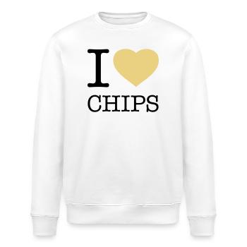 I LOVE CHIPS - Sweat bio ROLLER Stanley/Stella Unisexe - blanc - Devant - Nik (191cm)