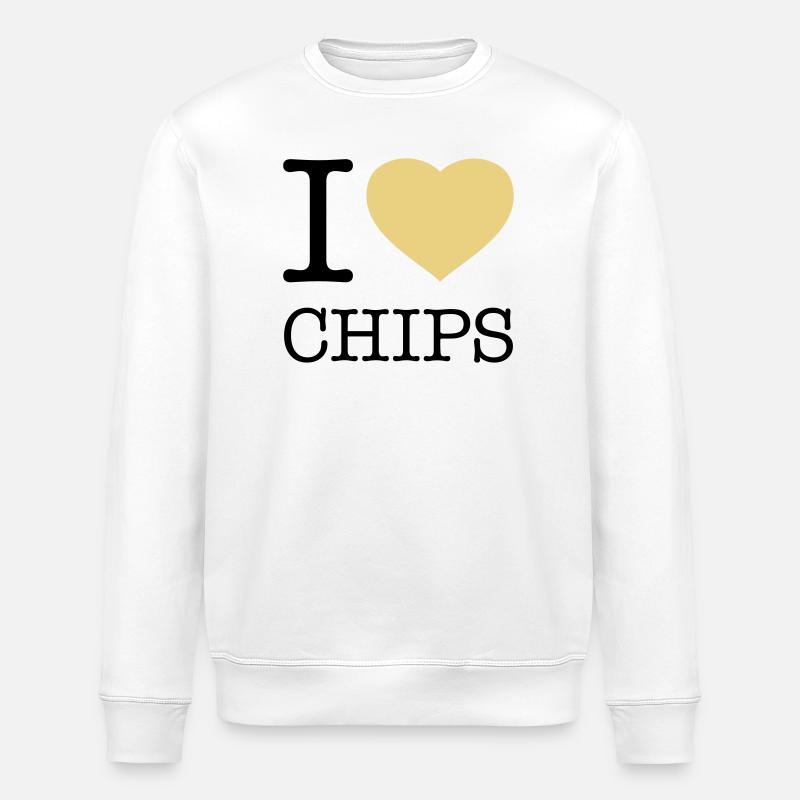 I LOVE CHIPS - Stanley/Stella Unisex Bio-Sweatshirt ROLLER - Weiß
