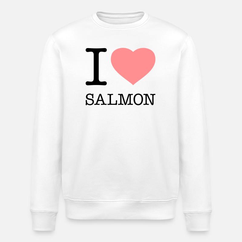 J’AIME LE SAUMON Poisson Saumon - Sweat bio ROLLER Stanley/Stella Unisexe - blanc