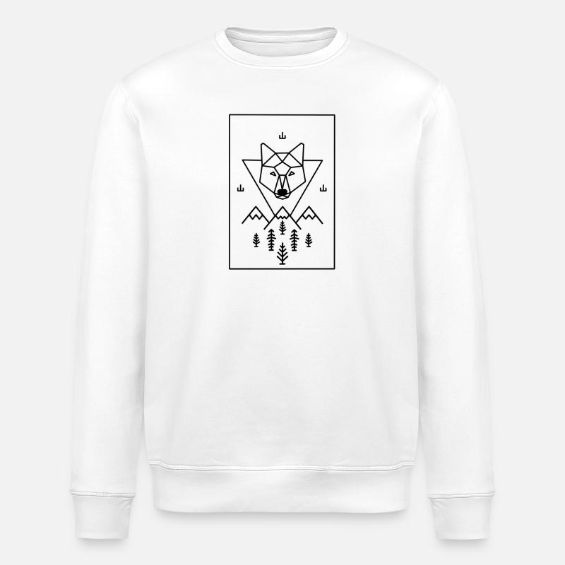 Fuchs Berge Natur Wald - Stanley/Stella Unisex Bio-Sweatshirt ROLLER - Weiß