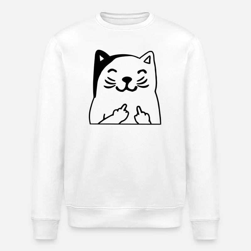 Du kannst mich mal Katze - Stanley/Stella Unisex Bio-Sweatshirt ROLLER - Weiß