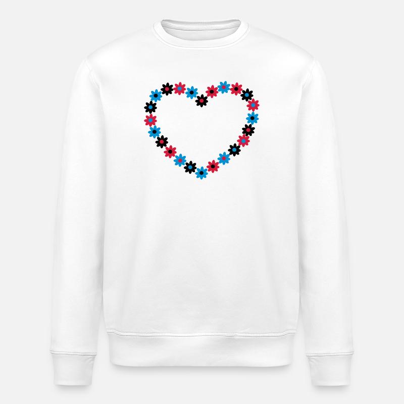 Un cœur de fleurs - Sweat bio ROLLER Stanley/Stella Unisexe - blanc