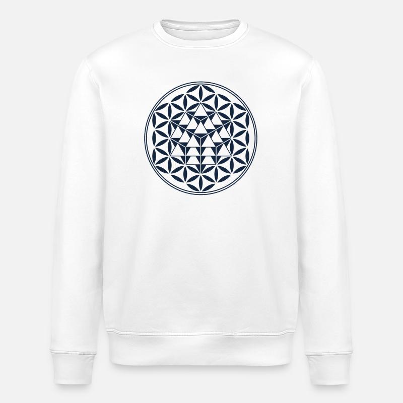 Vector Equilibrium, Sacred Geometry - Stanley/Stella ROLLER Unisex Organic Sweatshirt - white