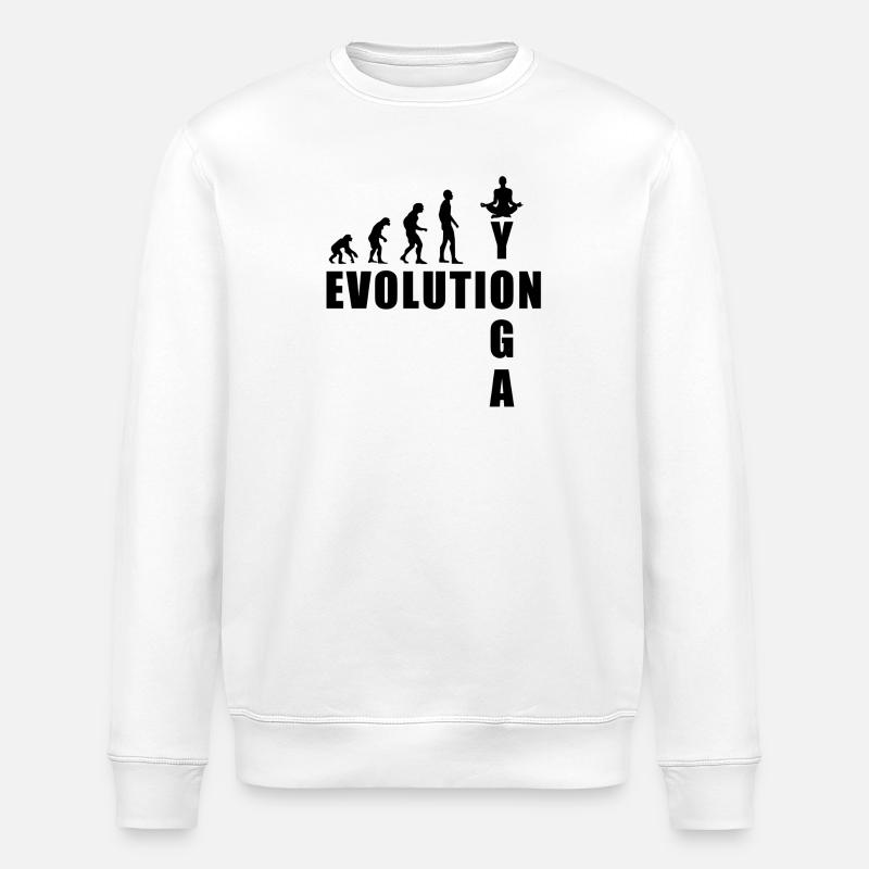 EVOLUTION yoga meditation gift - Stanley/Stella ROLLER Unisex Organic Sweatshirt - white