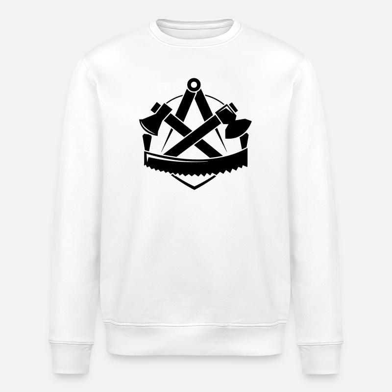 Carpenters logo - Stanley/Stella ROLLER Unisex Organic Sweatshirt - white