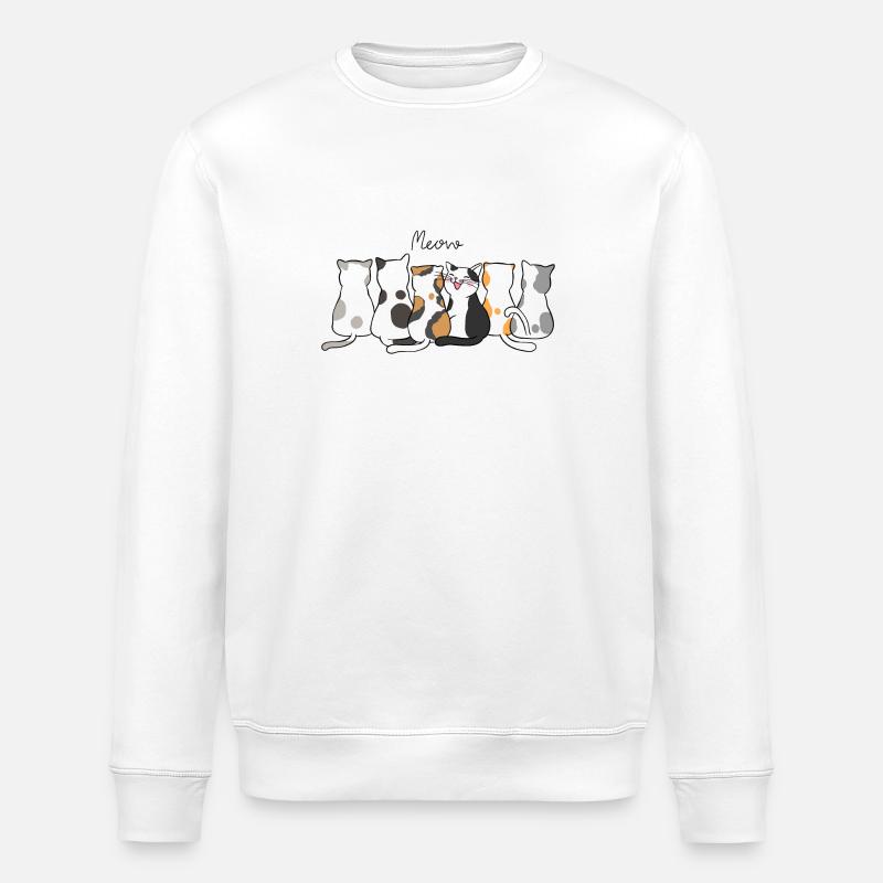 Katzenkreis der Calico-Freunde - Stanley/Stella Unisex Bio-Sweatshirt ROLLER - Weiß