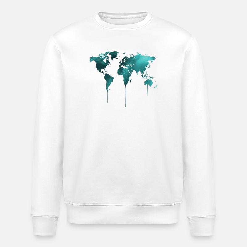 Landkarte Erde - Stanley/Stella Unisex Bio-Sweatshirt ROLLER - Weiß