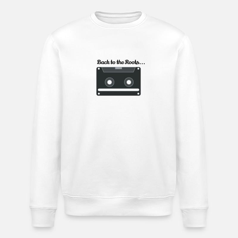 Kassette Gesicht Retro - Stanley/Stella Unisex Bio-Sweatshirt ROLLER - Weiß