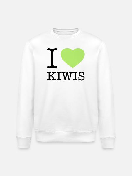 I LOVE KIWIS Kiwi - Stanley/Stella ROLLER Unisex Organic Sweatshirt - white