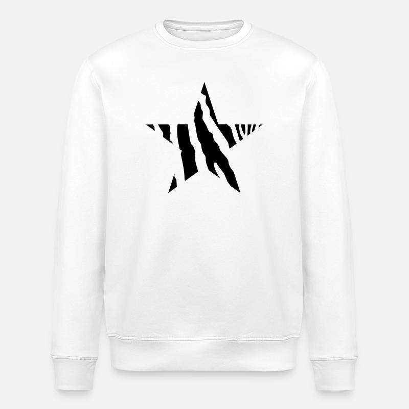 Zebra étoiles - Sweat bio ROLLER Stanley/Stella Unisexe - blanc