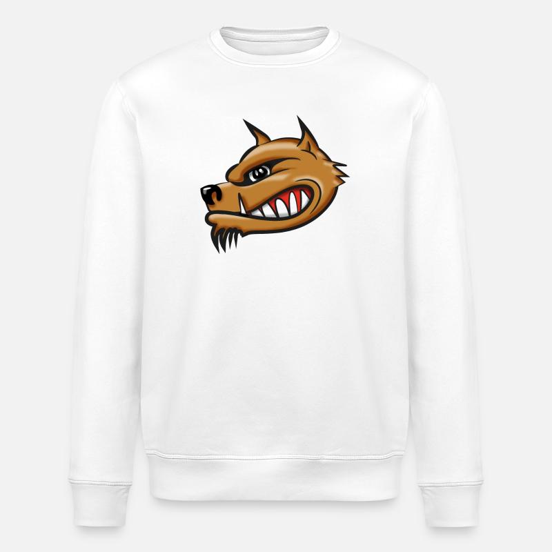 Airbrush de dessin animé Hyena - Sweat bio ROLLER Stanley/Stella Unisexe - blanc