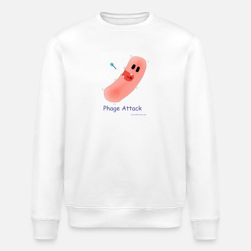 Attaque du phage - Bactéries et bactériophages - Sweat bio ROLLER Stanley/Stella Unisexe - blanc