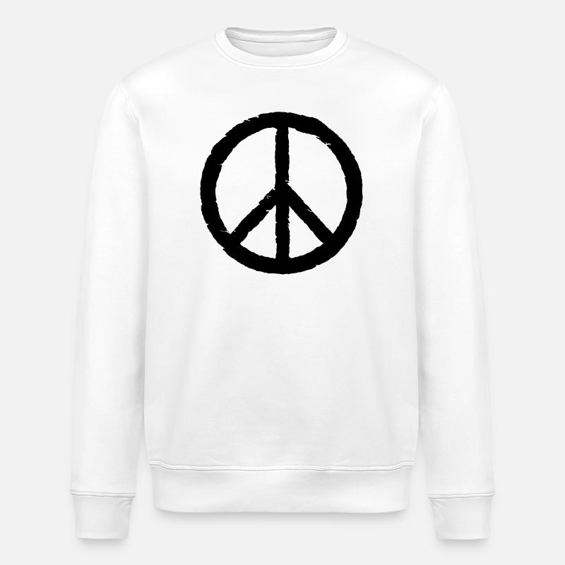 Peace Zeichen, Frieden - Stanley/Stella Unisex Bio-Sweatshirt ROLLER - Weiß