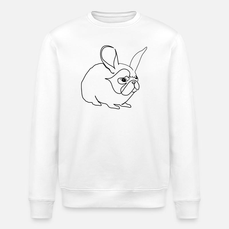Mops Hase Pug Rabbit - Stanley/Stella Unisex Bio-Sweatshirt ROLLER - Weiß