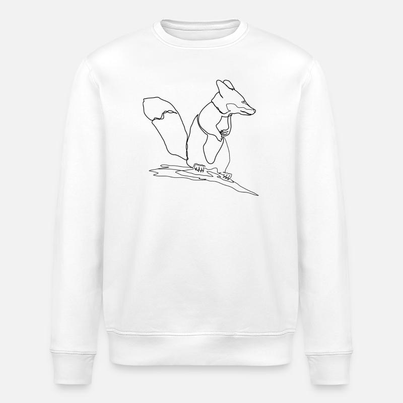Fuchs Eichhörnchen Squirrel Fox - Stanley/Stella Unisex Bio-Sweatshirt ROLLER - Weiß