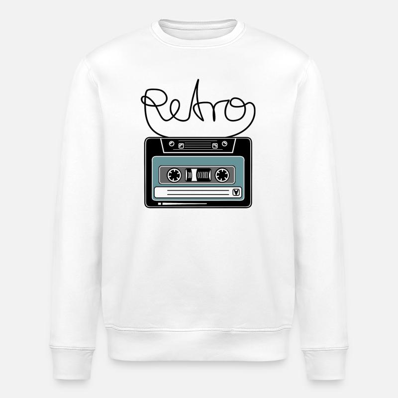 Kassette Retro Mixtape Bandsalat - Stanley/Stella Unisex Bio-Sweatshirt ROLLER - Weiß