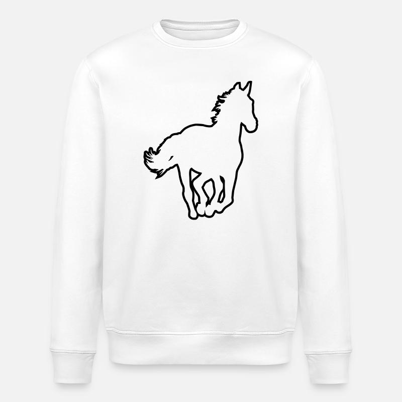 Pferd - Stanley/Stella Unisex Bio-Sweatshirt ROLLER - Weiß
