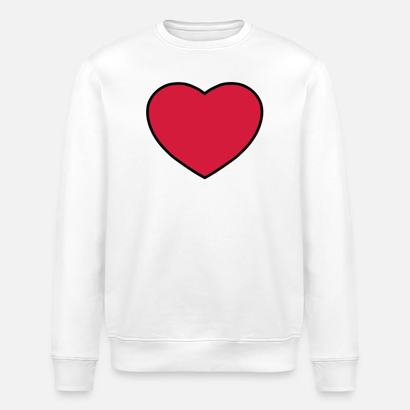 Herz - Stanley/Stella Unisex Bio-Sweatshirt ROLLER - Weiß