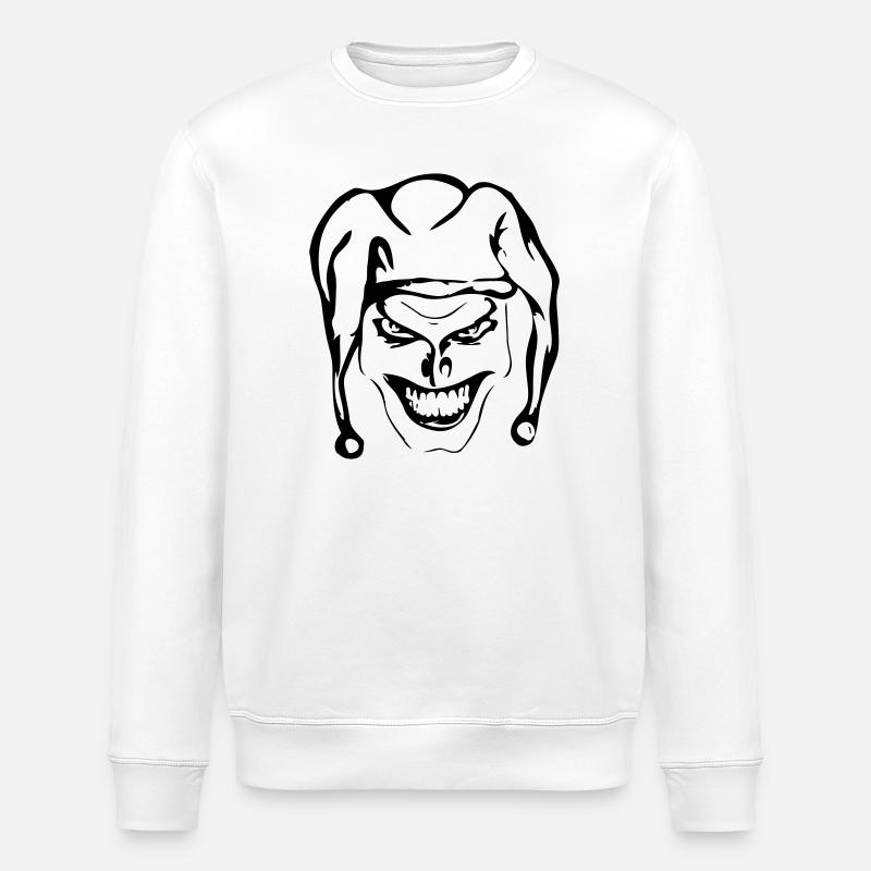 Evil joker - Stanley/Stella ROLLER Unisex Organic Sweatshirt - white