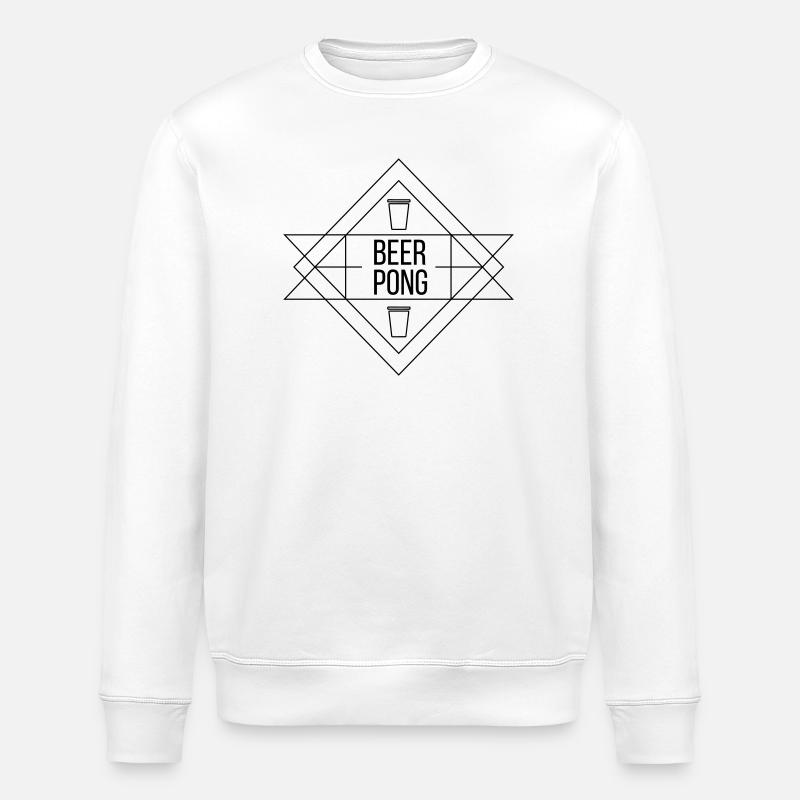 Beer Pong Crest - Stanley/Stella ROLLER Unisex Organic Sweatshirt - white