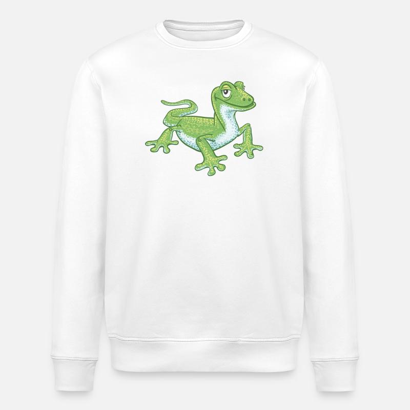 gecko vert - Sweat bio ROLLER Stanley/Stella Unisexe - blanc