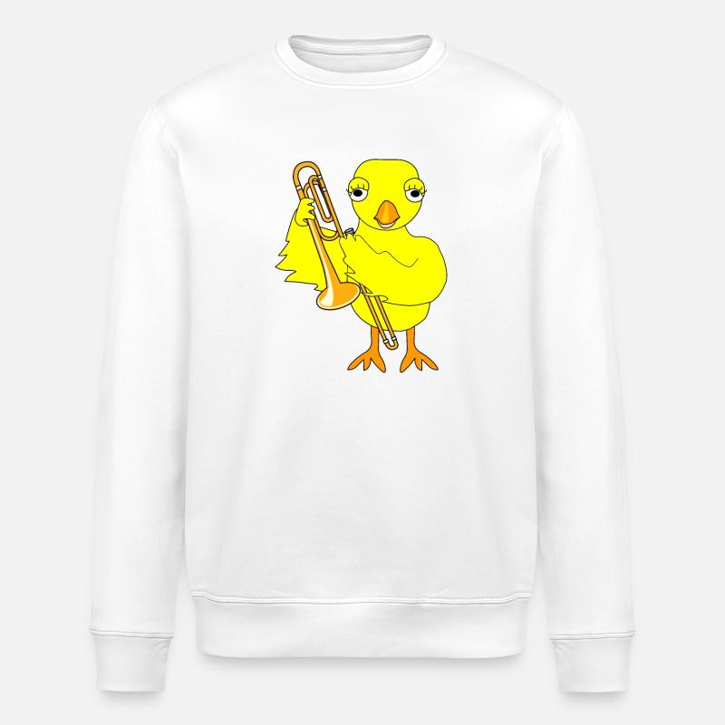 Trombone Chick - Stanley/Stella ROLLER Unisex Organic Sweatshirt - white