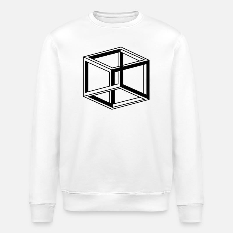 cube escher - Stanley/Stella ROLLER Unisex Organic Sweatshirt - white