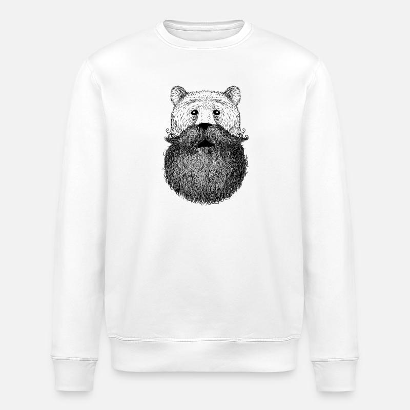 Ours ou barbe - Sweat bio ROLLER Stanley/Stella Unisexe - blanc