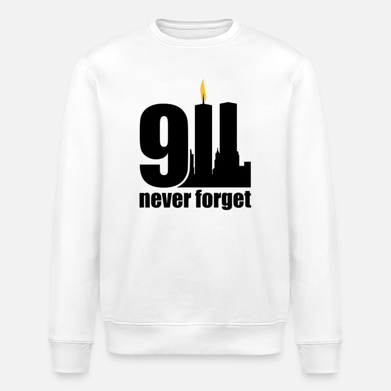 never forget 9/11 - Stanley/Stella ROLLER Unisex Organic Sweatshirt - white