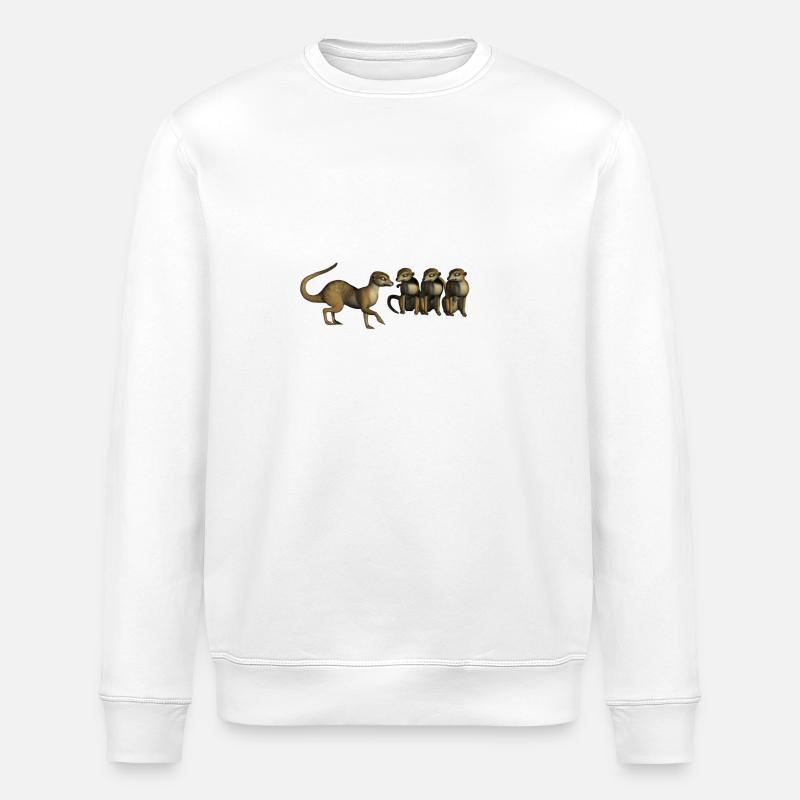 suricates amusants - Sweat bio ROLLER Stanley/Stella Unisexe - blanc
