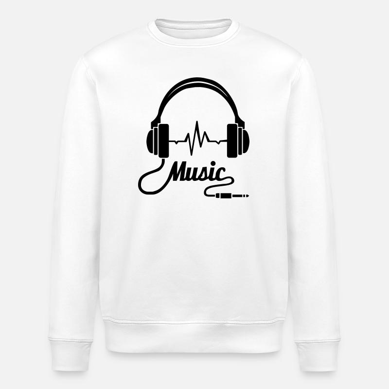 Écouteurs de musique! - Sweat bio ROLLER Stanley/Stella Unisexe - blanc