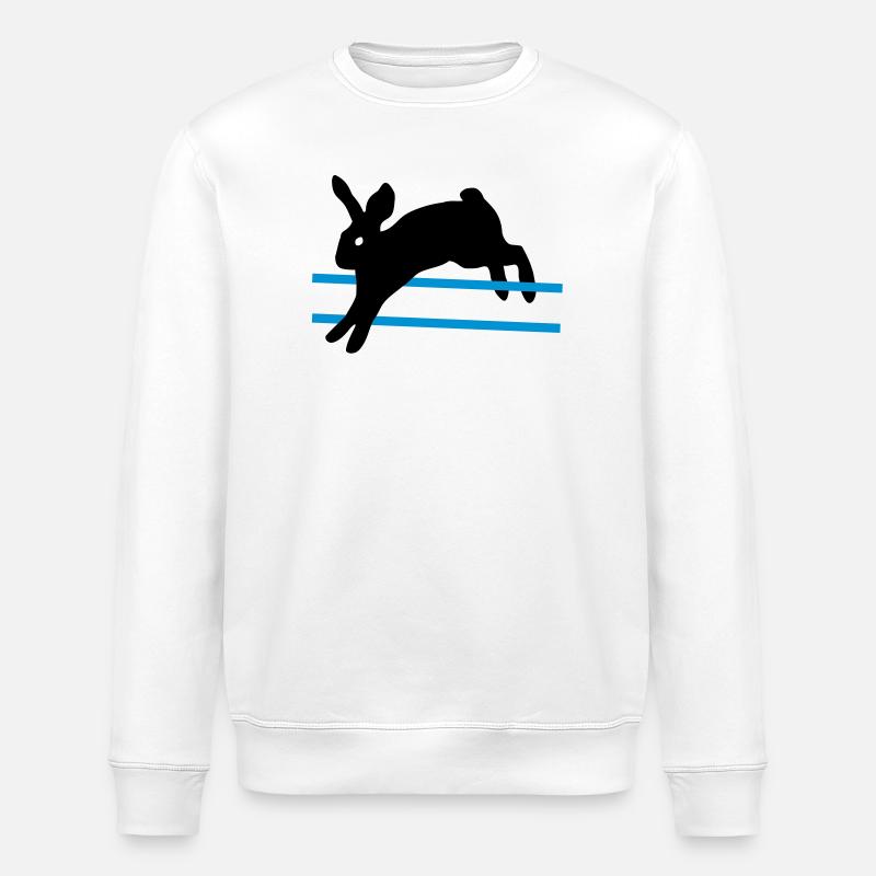 Un lapin sautant - Sweat bio ROLLER Stanley/Stella Unisexe - blanc