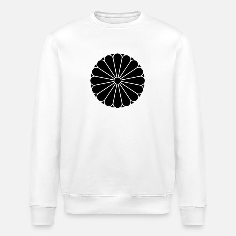 Kiku Chrysanthemum Mon schwartz - Stanley/Stella Unisex Bio-Sweatshirt ROLLER - Weiß
