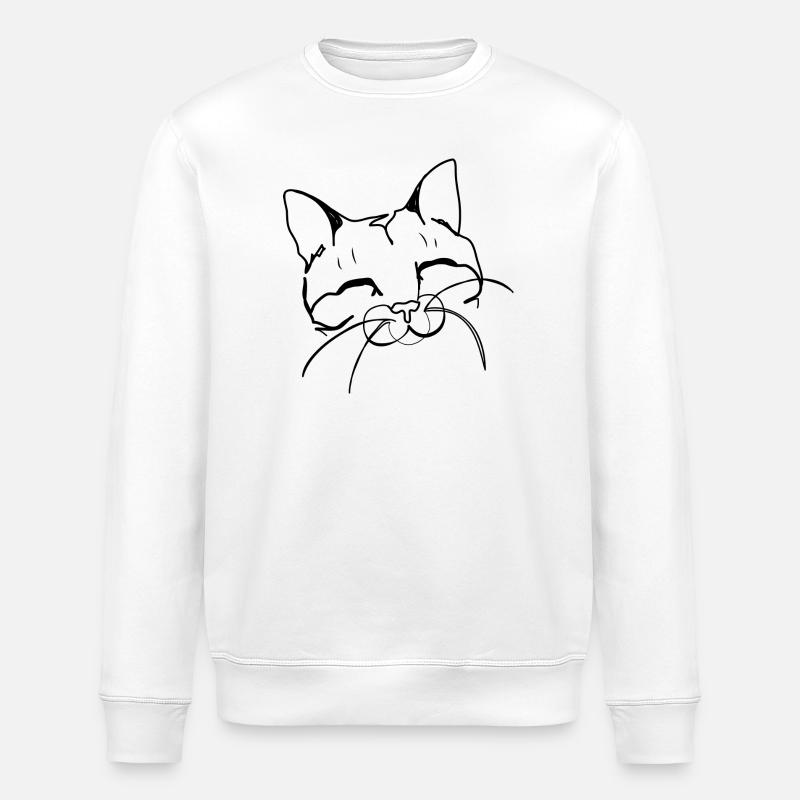 glückliche Katze - Stanley/Stella Unisex Bio-Sweatshirt ROLLER - Weiß