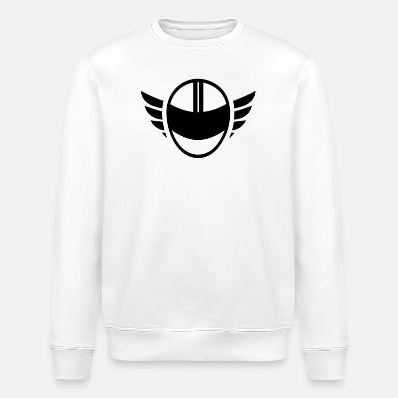 Motorradhelm mit Flügeln - Stanley/Stella Unisex Bio-Sweatshirt ROLLER - Weiß